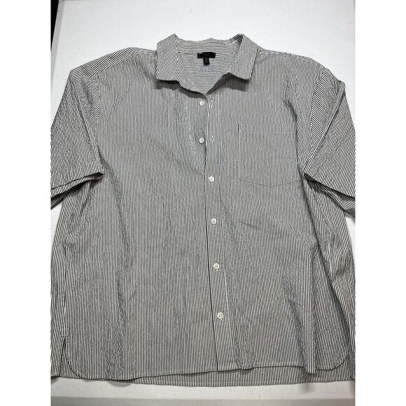 ATM Anthony Thomas Melillo Striped Short Sleeve Button-Down Shirt XXL - Picture 1 of 6